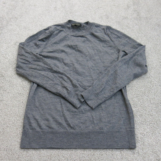 Banana Republic Womens Pullover Sweater Crew Neck Solid Heather Gray Size Medium
