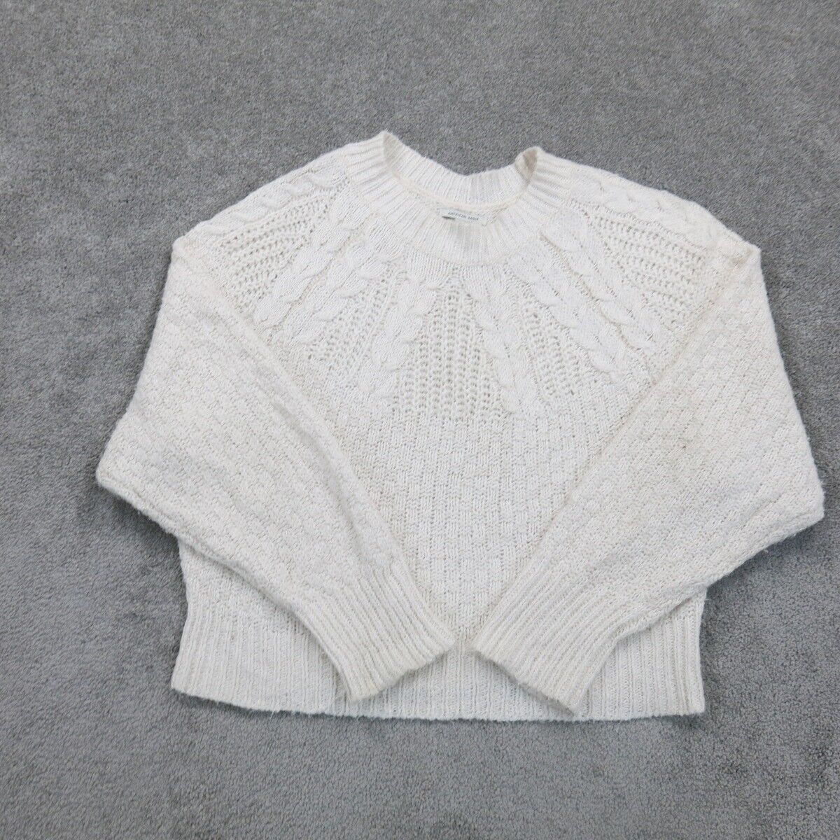 American Eagle Outfitter Womens Pullover Sweater Long Sleeves White Size Large
