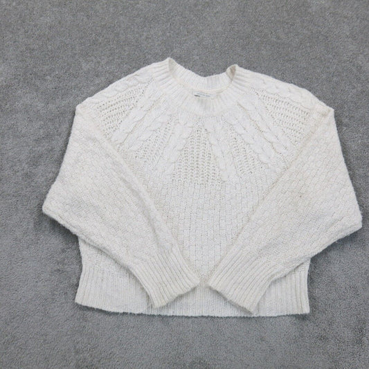 American Eagle Outfitter Womens Pullover Sweater Long Sleeves White Size Large