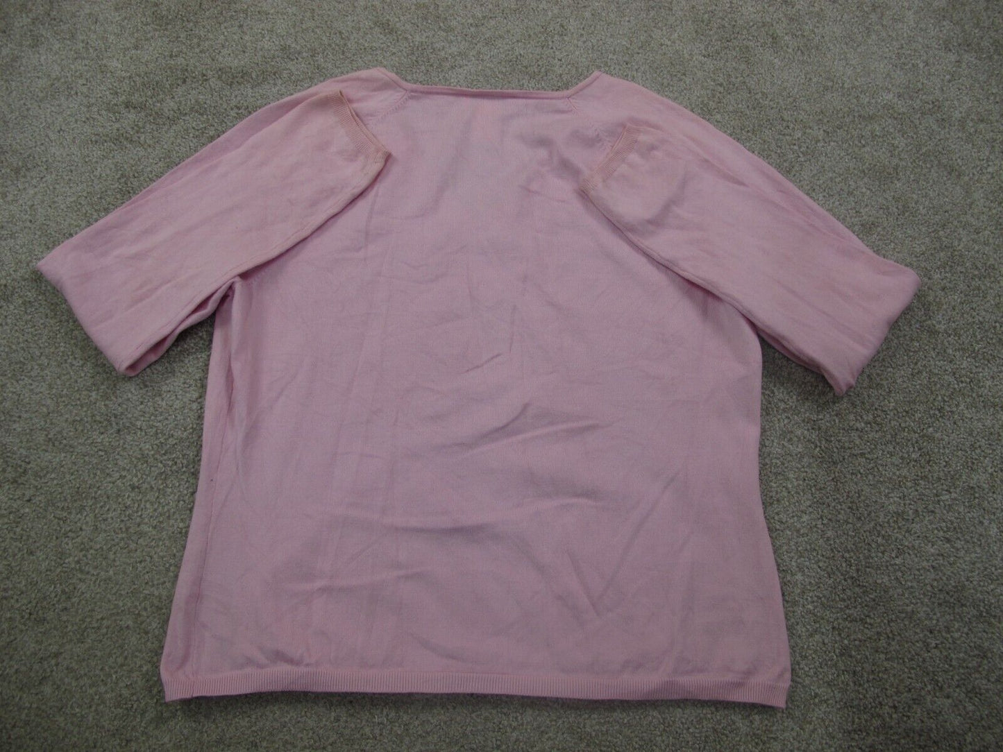 Talbots Womens Pullover Knitted Sweater Long Sleeves V Neck Pink Size Large