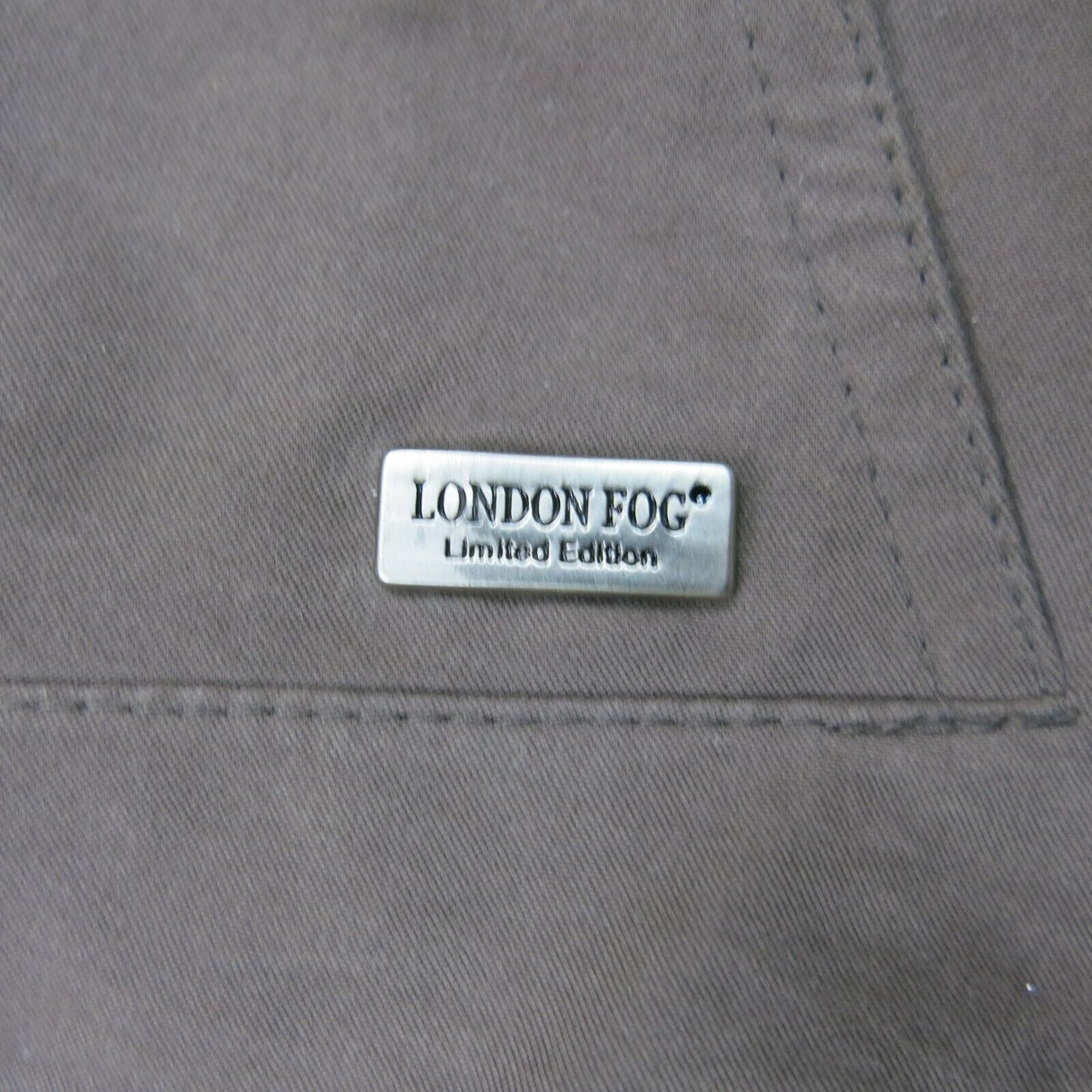 London Fog Womens Long Over Coat Long Sleeve Collared Brown Size Medium