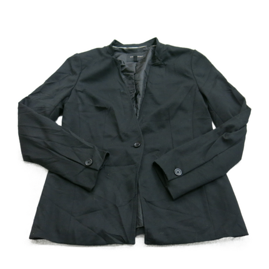 Banana Republic Womens Blazer Coat Single Breasted Long Sleeve Black Size 8