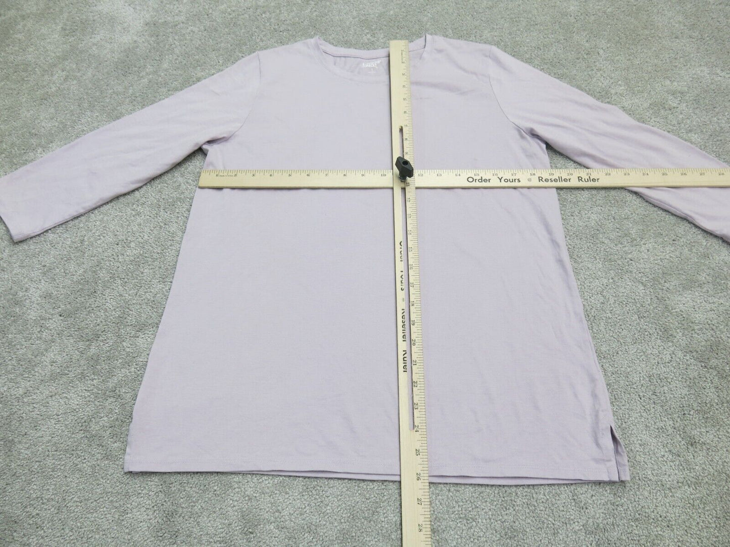 Lands End Womens Blouse Top Half Sleeves Side Slit Crew Neck Light Purple Size S