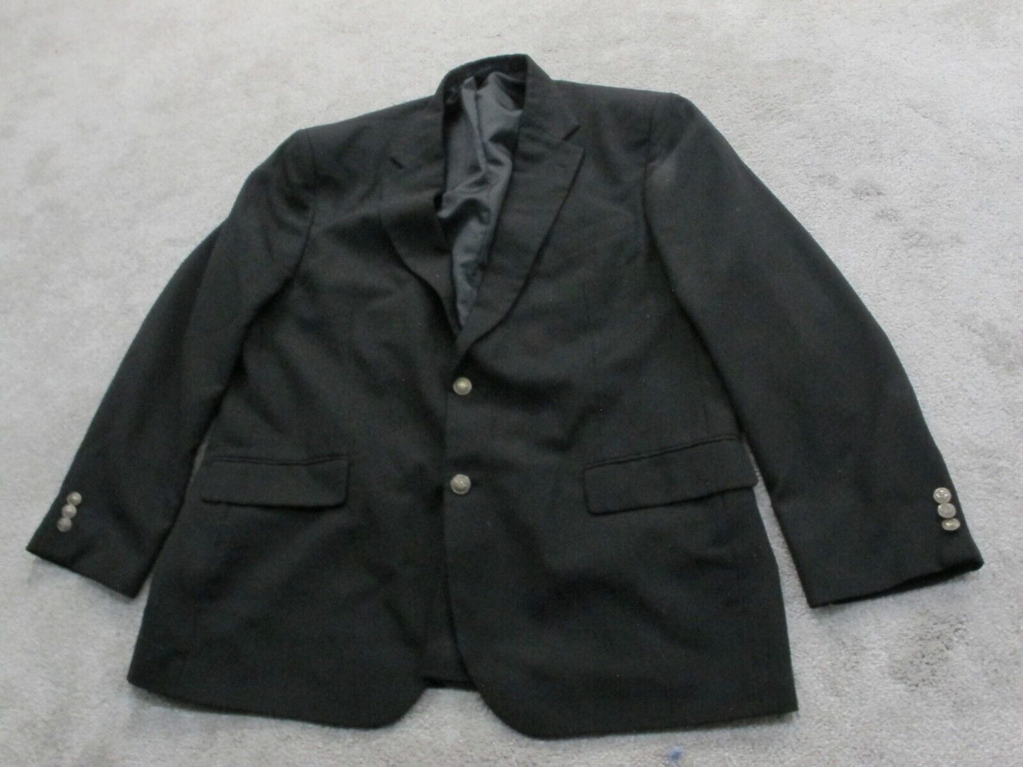 Dockers Mens Blazer Coat Single Breasted Long Sleeves Pockets Black Size 44R