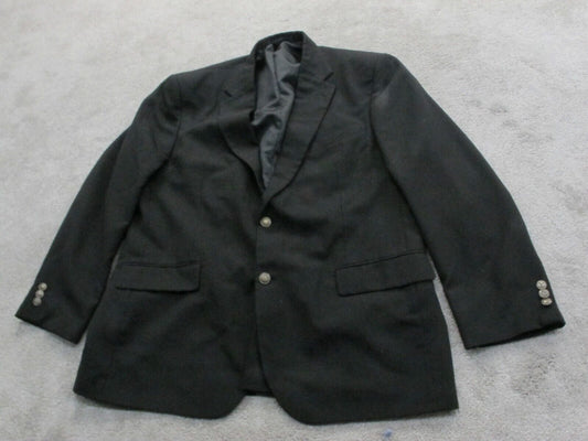 Dockers Mens Blazer Coat Single Breasted Long Sleeves Pockets Black Size 44R