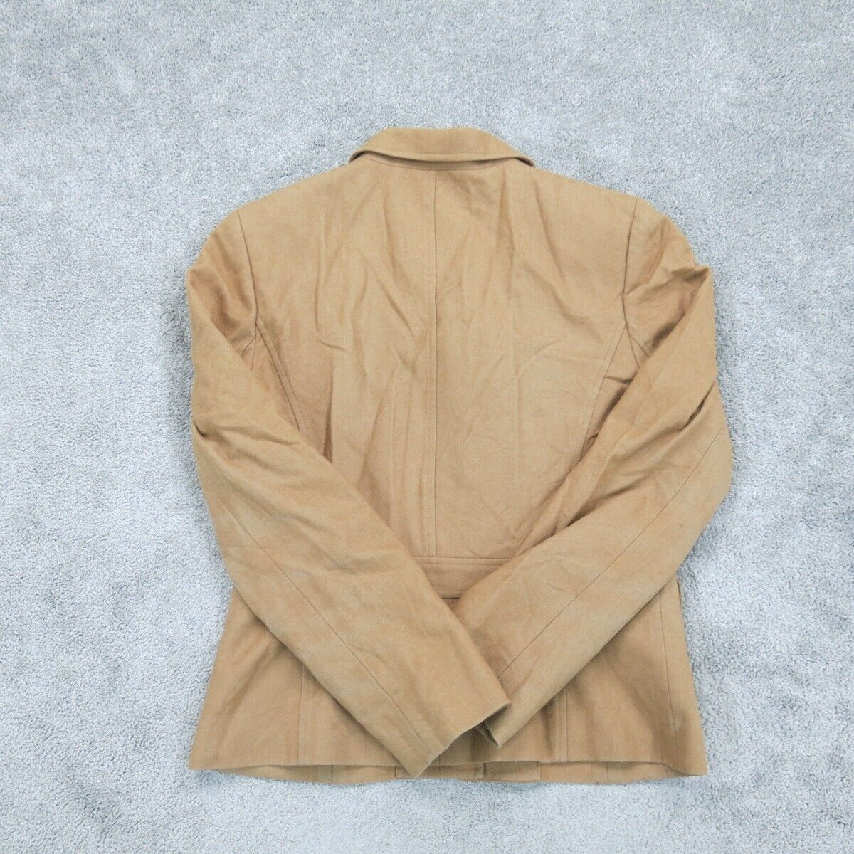 ANN Taylor Womens Blazer Coat Single Breasted Long Sleeve Pockets Tan Size 8