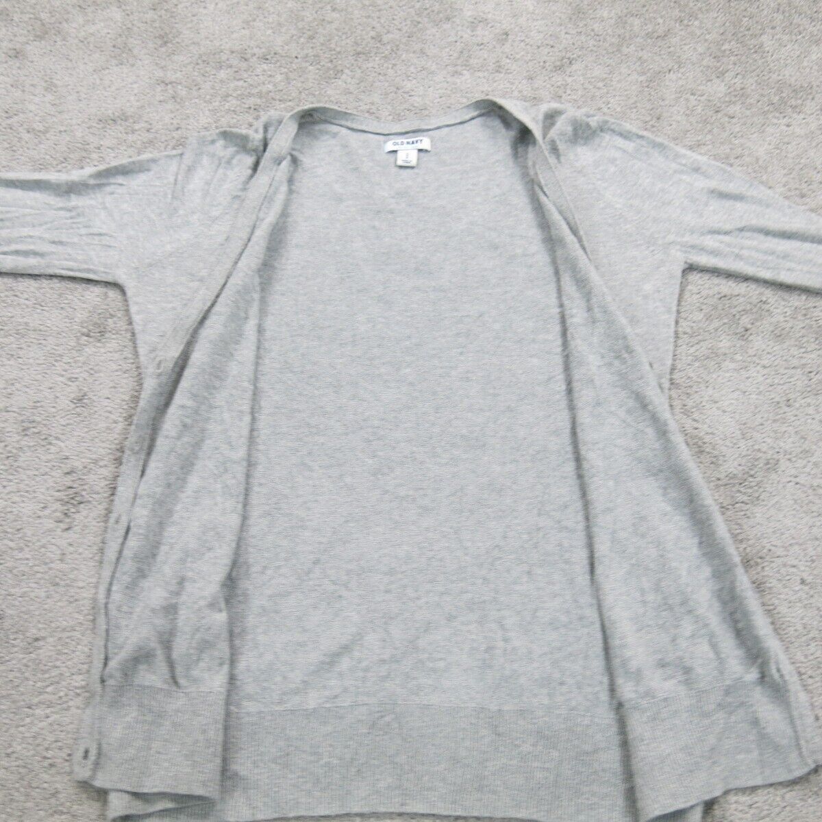 Old Navy Women Sweater Cardigan Front Button Long Sleeves Light Gray Size Small