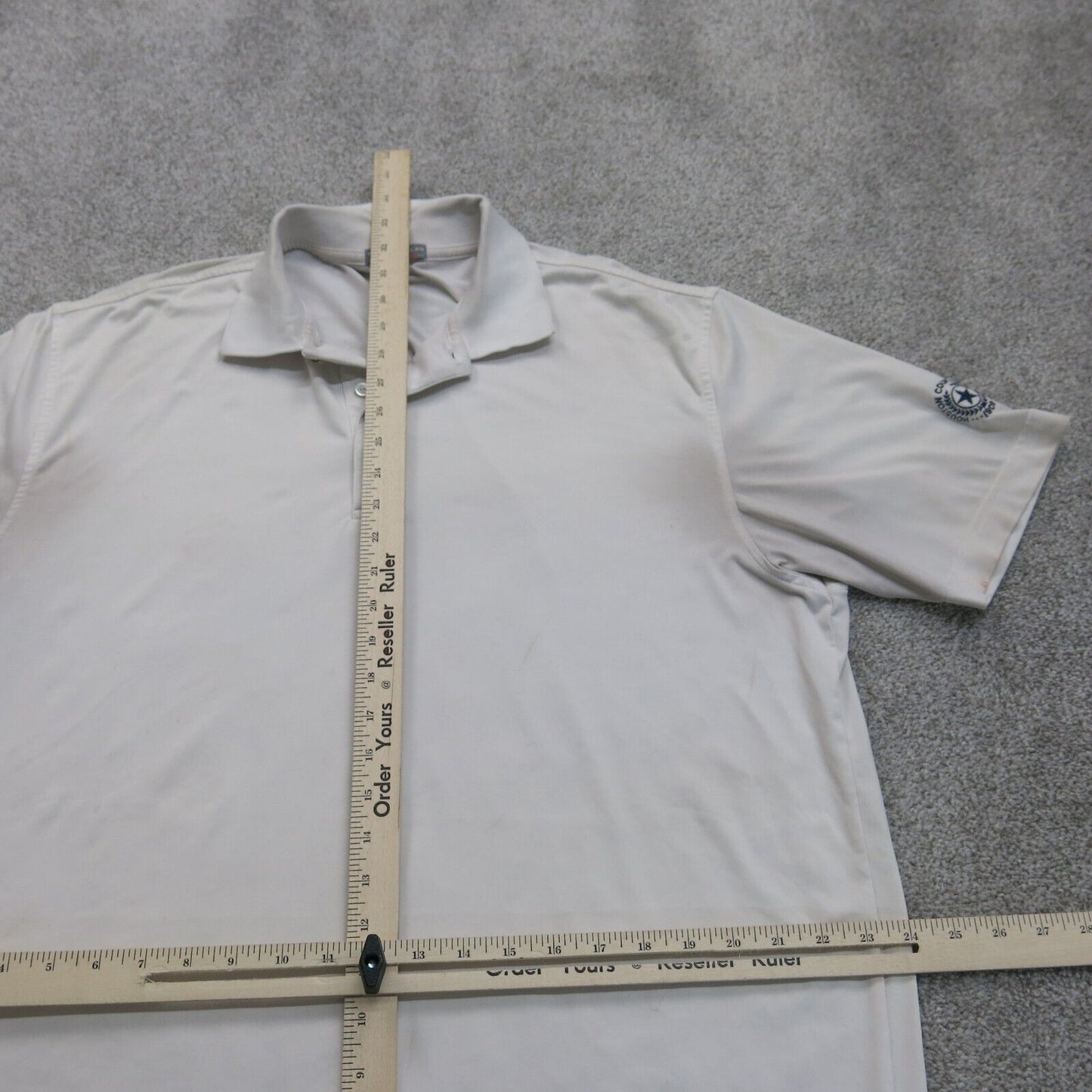 Peter Millar Mens Polo Shirt Short Sleeves High Low Side Slit White Size Large