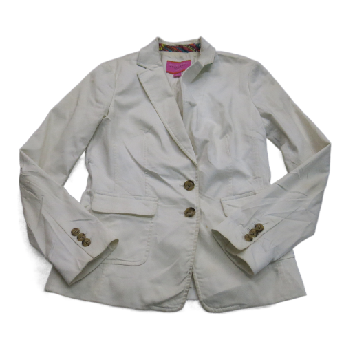 Banana Republic Womens Blazer Coat Single Breasted Long Sleeve White Size 0P