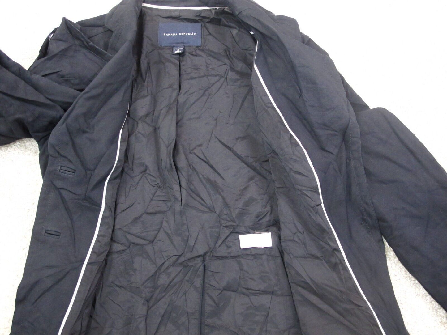 Banana Republic Women Blazer Coat Stretch Long Sleeves Front Button Black Size 0