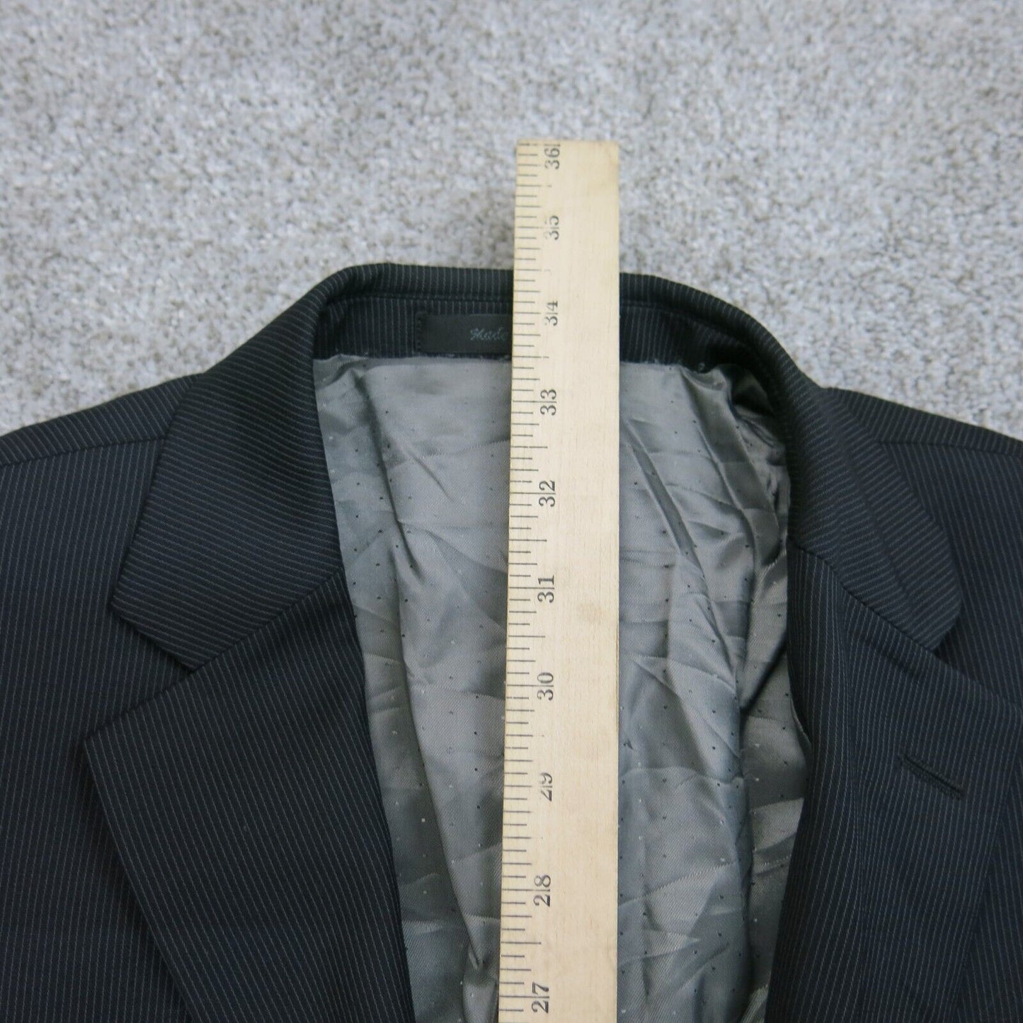 Calvin Klein Men Blazer Jacket 100% Cotton Long Sleeve 2 Button Black Size 40L