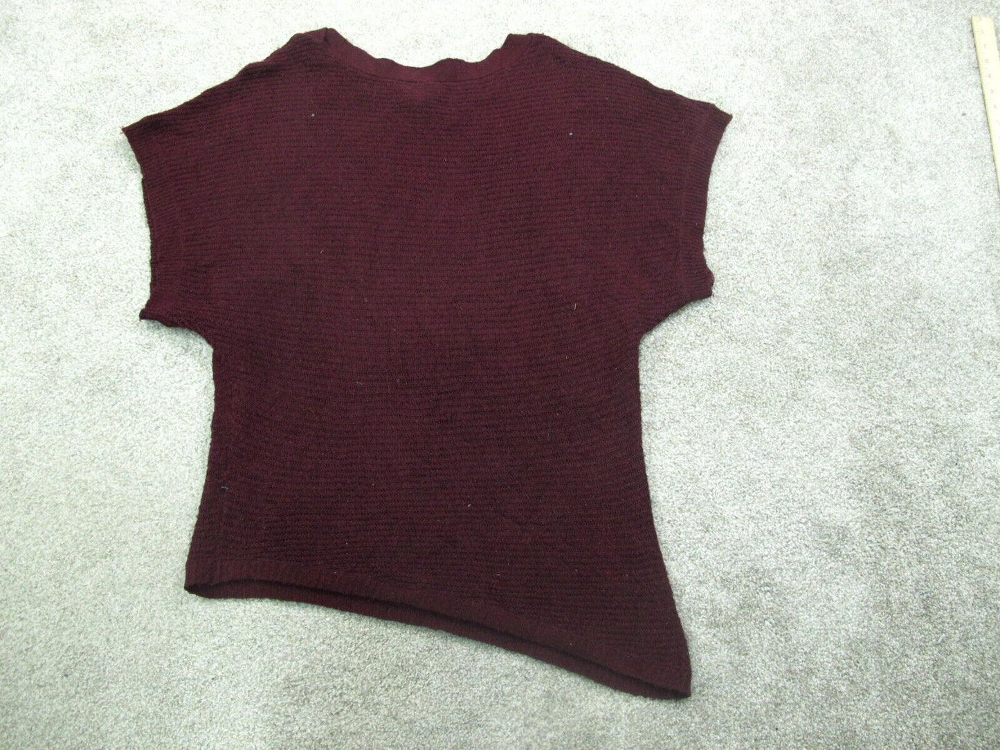 White House Black Market Womens Pullover Sweater Asymmetrical Hem Maroon Size S