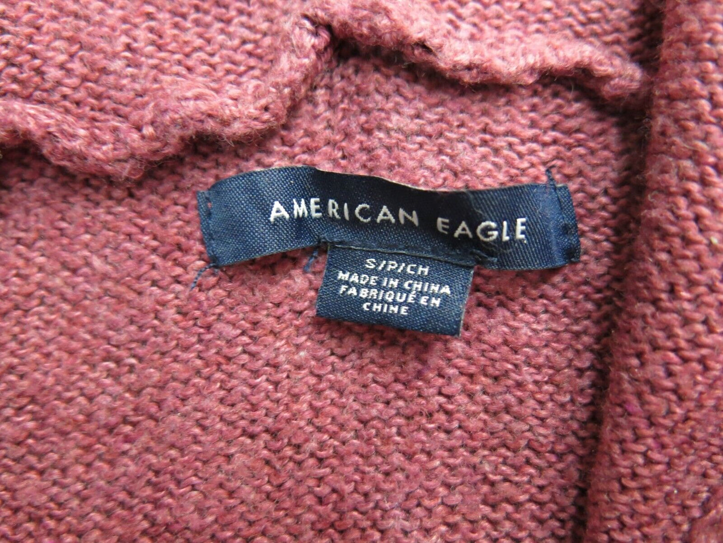 American Eagle Outfitter Womens Hooded Sweater Long Sleeves Red Size Small