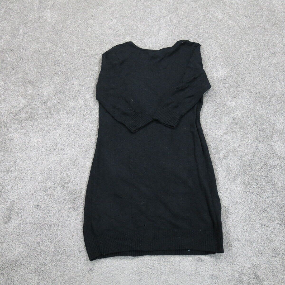 Old Navy Womens Knitted Sweater Dress Scoop Neck 3/4 Sleeve Black Size X Large