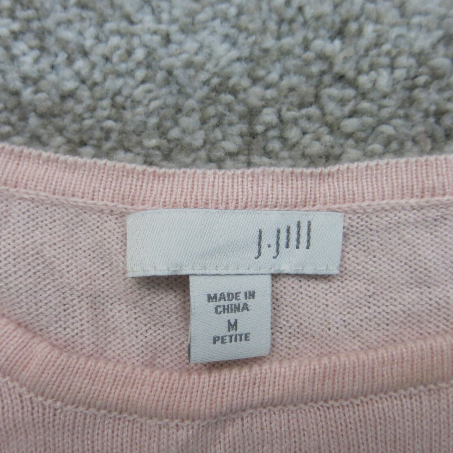 J. Jill Womens Pullover Sweater Knitted Crew Neck Long Sleeve Light Pink Size M
