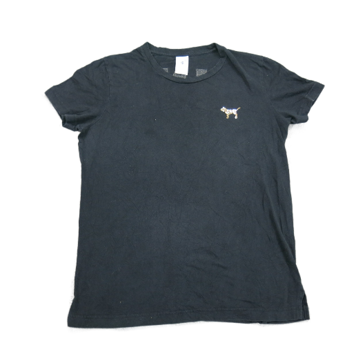 Pink Victorias Womens T Shirt Top Crew Neck Short Sleeve Black Size Small