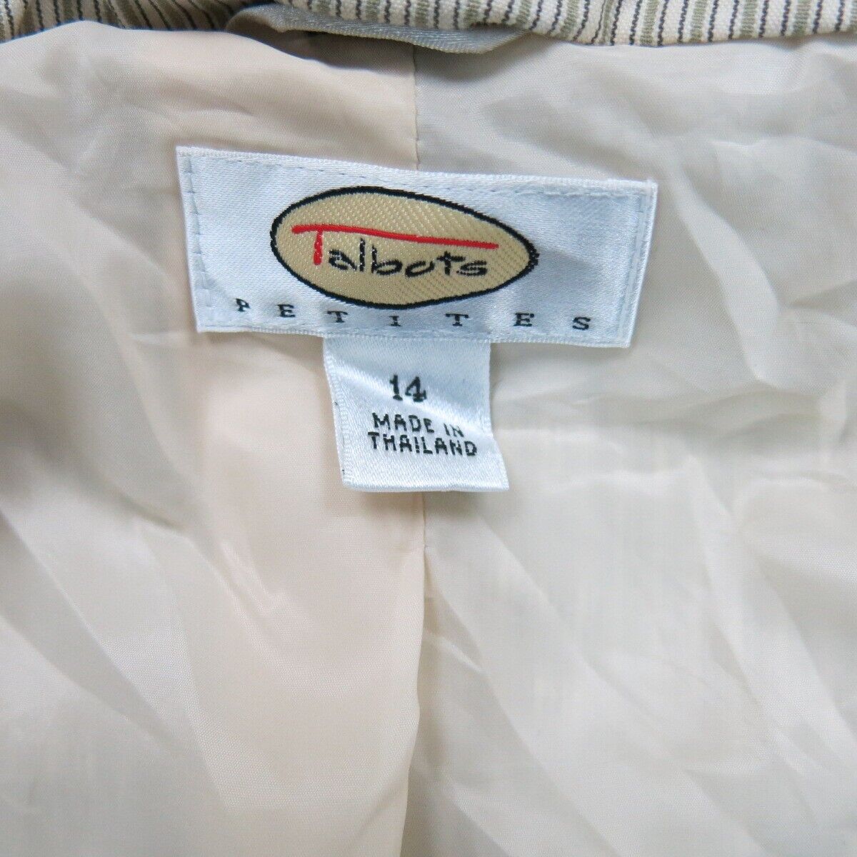Talbots Womens Blazer Coat Jacket Single Breasted Long Sleeves Gray Size 14