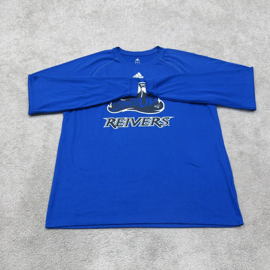 Adidas Mens Sweatshirt Crew Neck Long Sleeves Climalite Reivers Blue Size Large