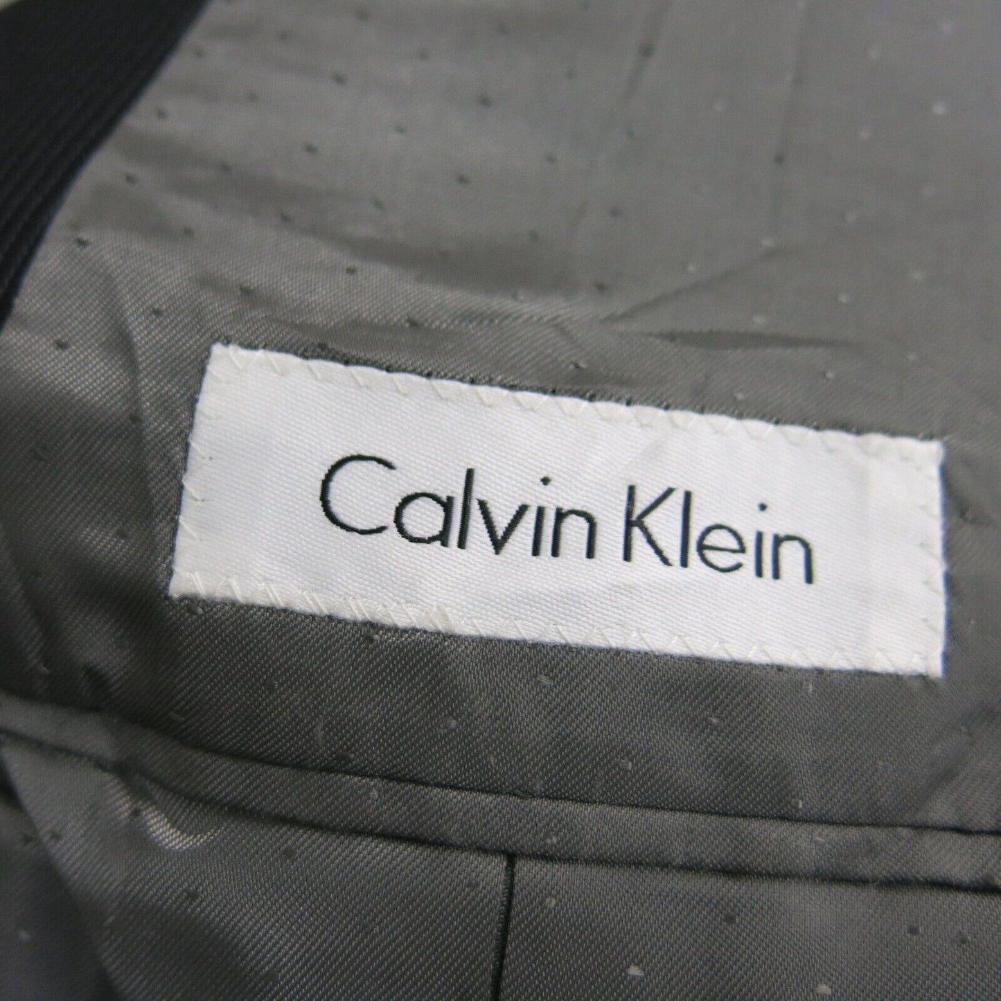 Calvin Klein Men Blazer Jacket 100% Cotton Long Sleeve 2 Button Black Size 40L