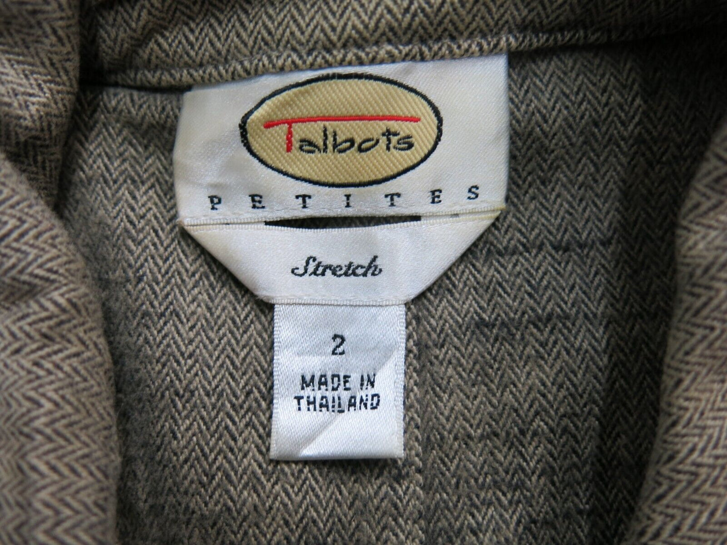 Talbots Womens Stritch Blazer Coat Single Breasted Long Sleeve Gray Size 2