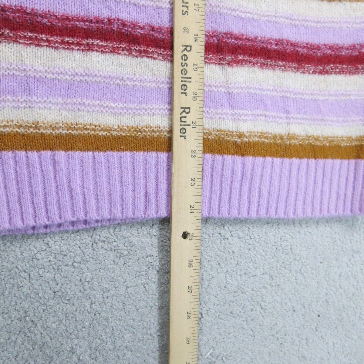 Gap Womens Pullover Knitted Sweater Mock Neck Striped Red Pink Yellow Size Small