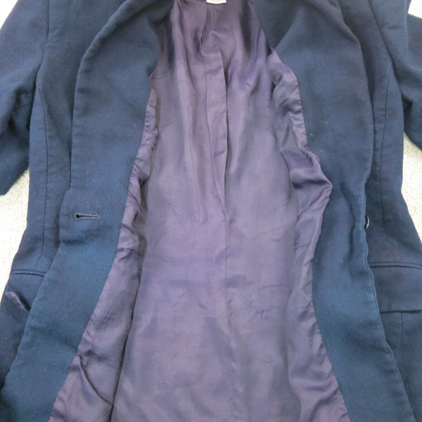 Talbots Women Blazer Coat Single Breasted Long Sleeve Pockets Navy Blue Size 10P