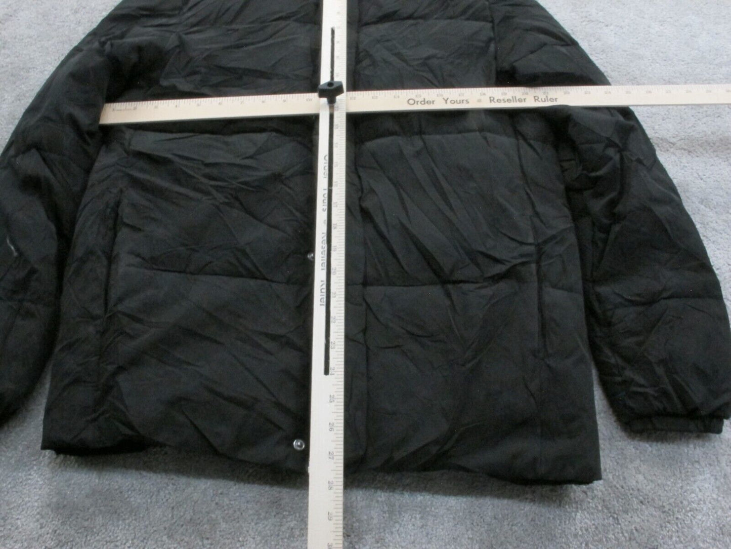 H&M Mens Puffer Jacket Full Zip Up Long Sleeves Mock Neck Black Size Small