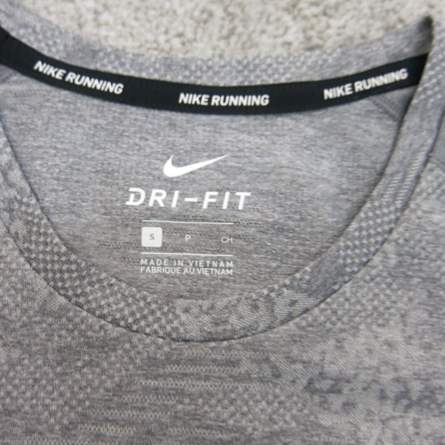 Nike Mens Dri Fit Pullover T Shirt Crew Neck Short Sleeve Gray Size Small