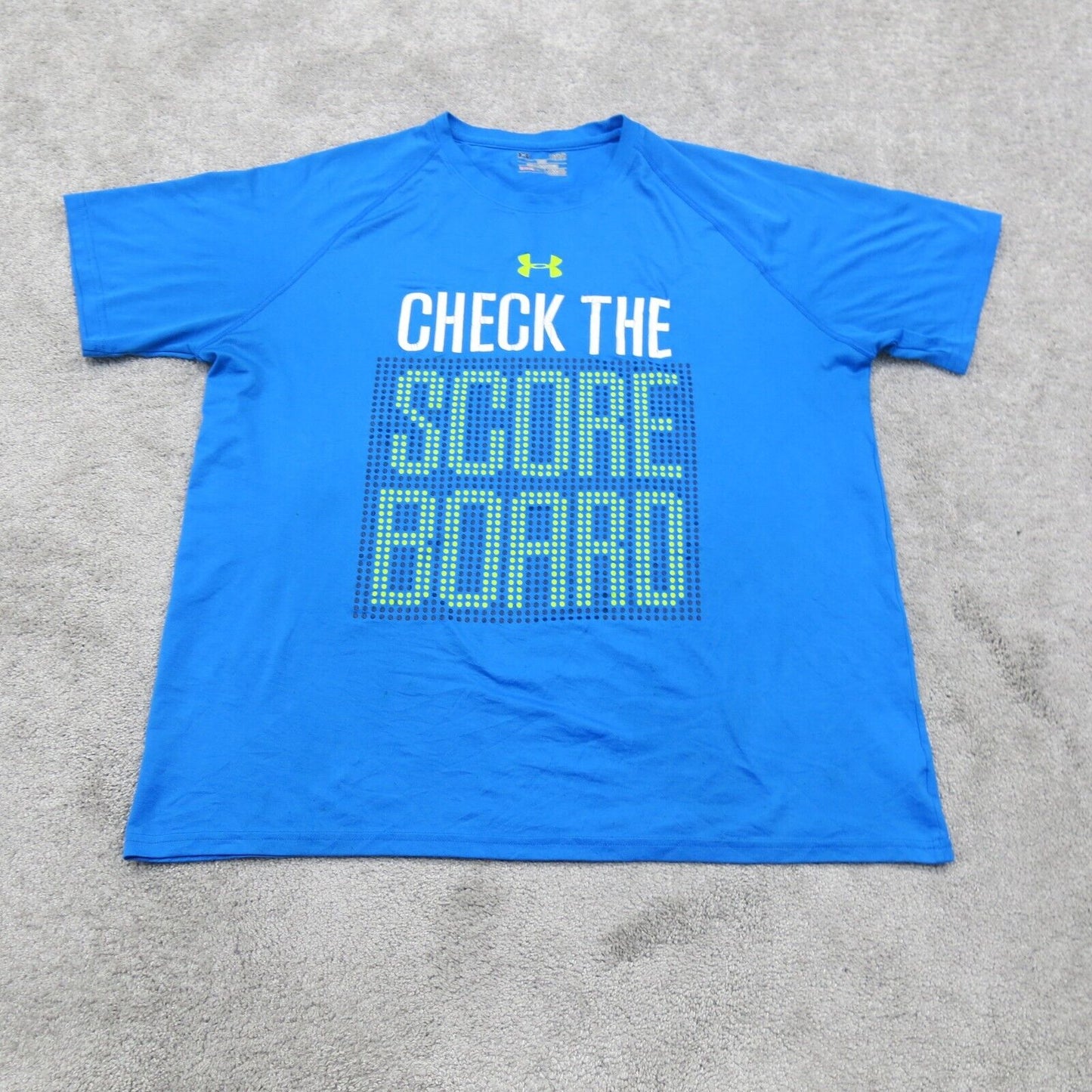 Under Armour Mens Graphics T Shirt Heatgear Short Sleeves Crew Neck Blue Size L