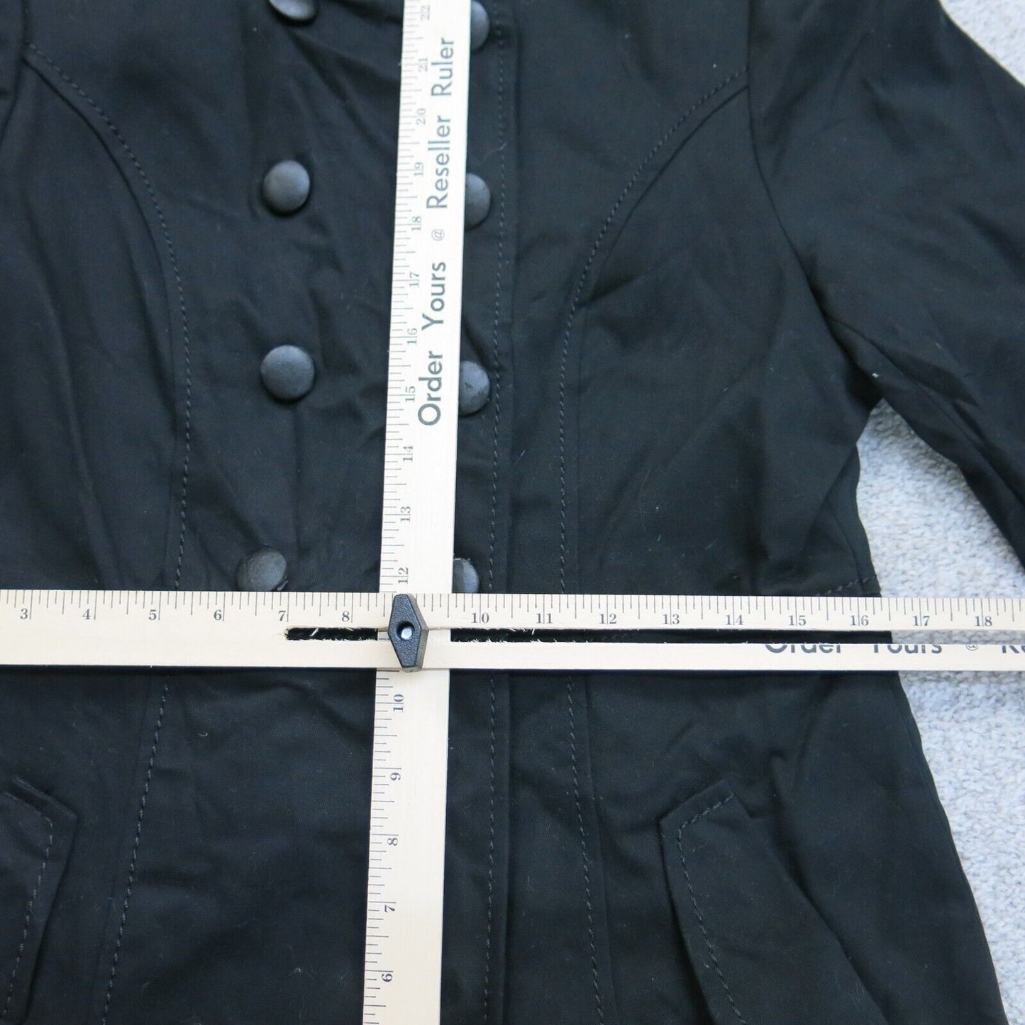 Divided By H&M Womens Pea Coat Double Breasted Pockets Solid Black Size 10