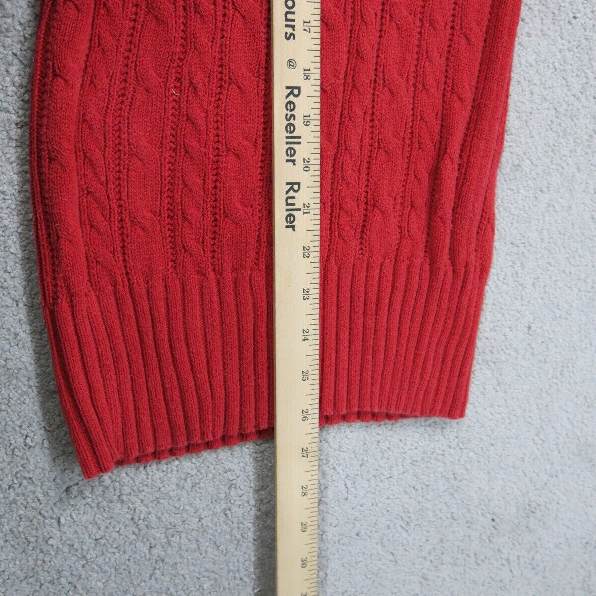 American Eagle Womens Pullover Sweater Knitted Long Sleeves V Neck Red Size S/P