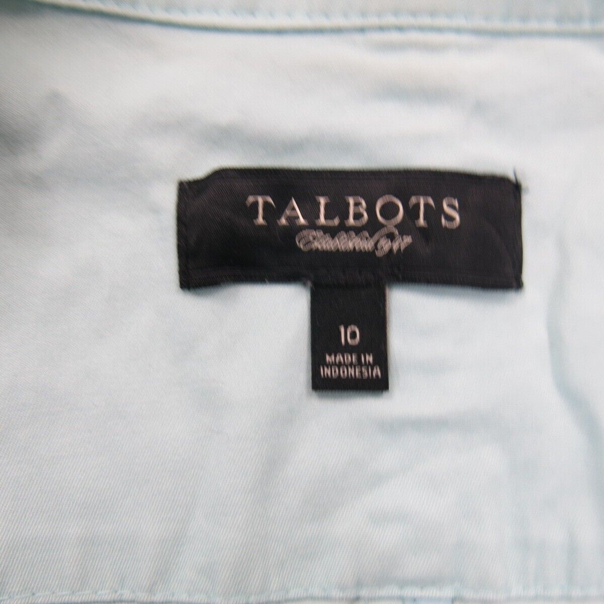 Talbots Womens Button Up Shirt Jacket Long Sleeves Pockets See Blue Size 10