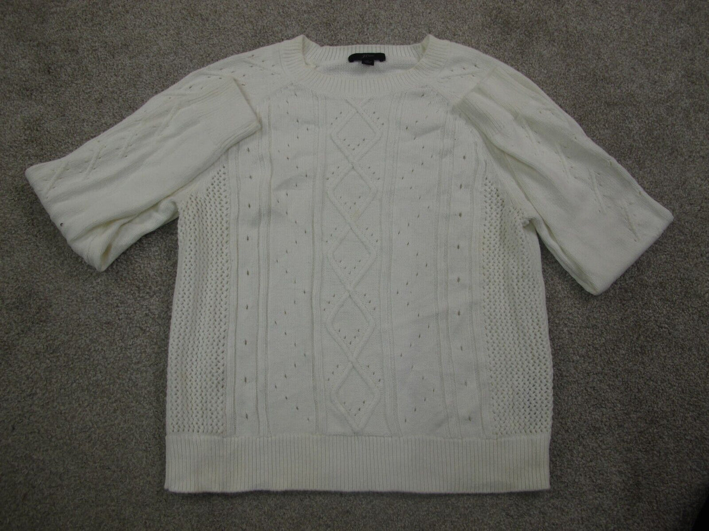 J Crew Womens Pullover Sweater Top Pullover Long Sleeves Crew Neck White Size M