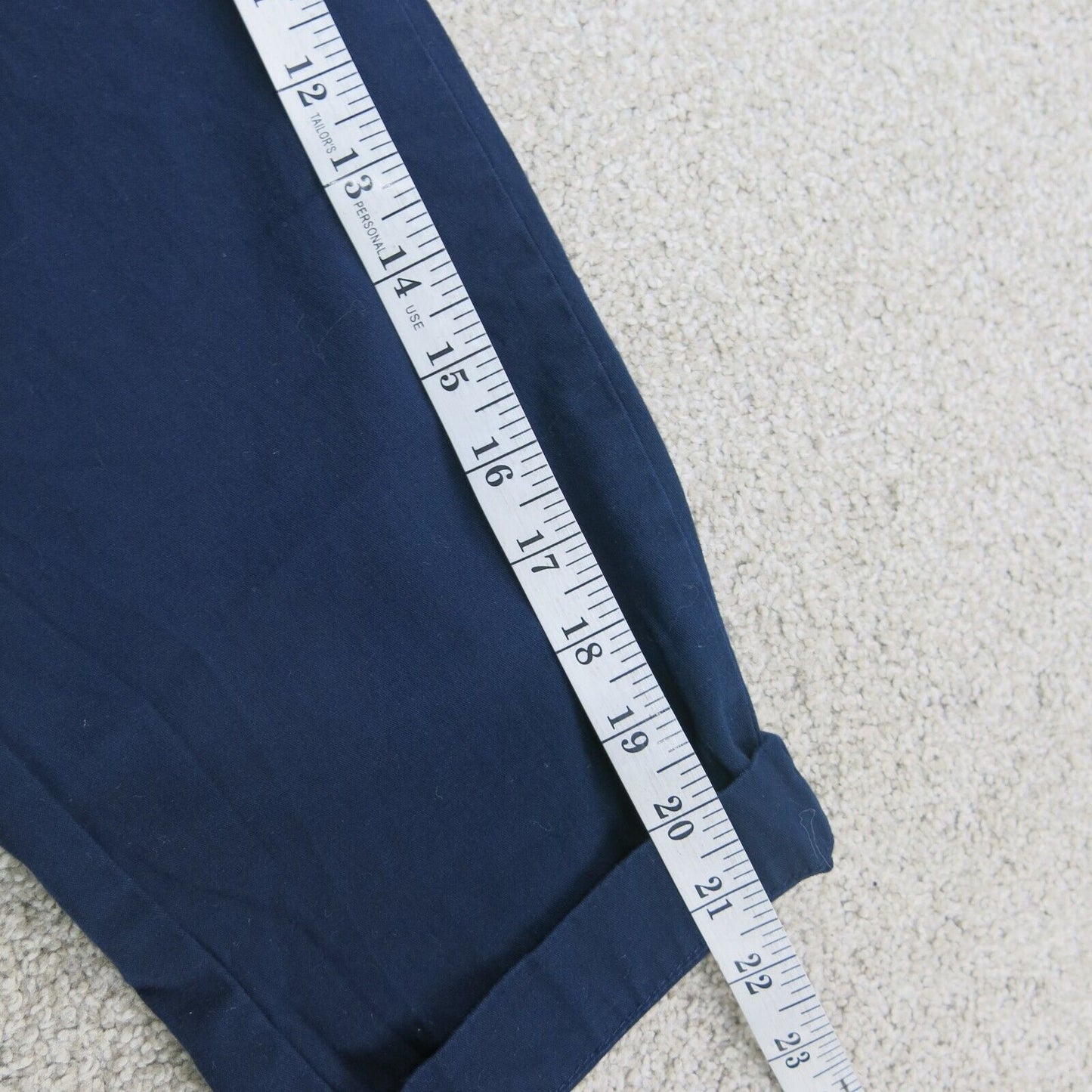 Ann Taylor Loft Womens Pant Original Crop Tapper Leg Mid Rise Pockets Blue SZ 8