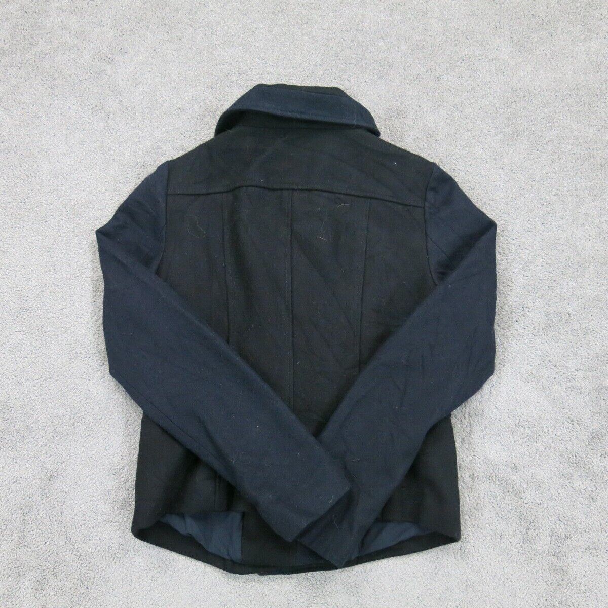 Ann Taylor Womens Coat Jackets Long Sleeves  Full Zip Up Black Blue Size 2