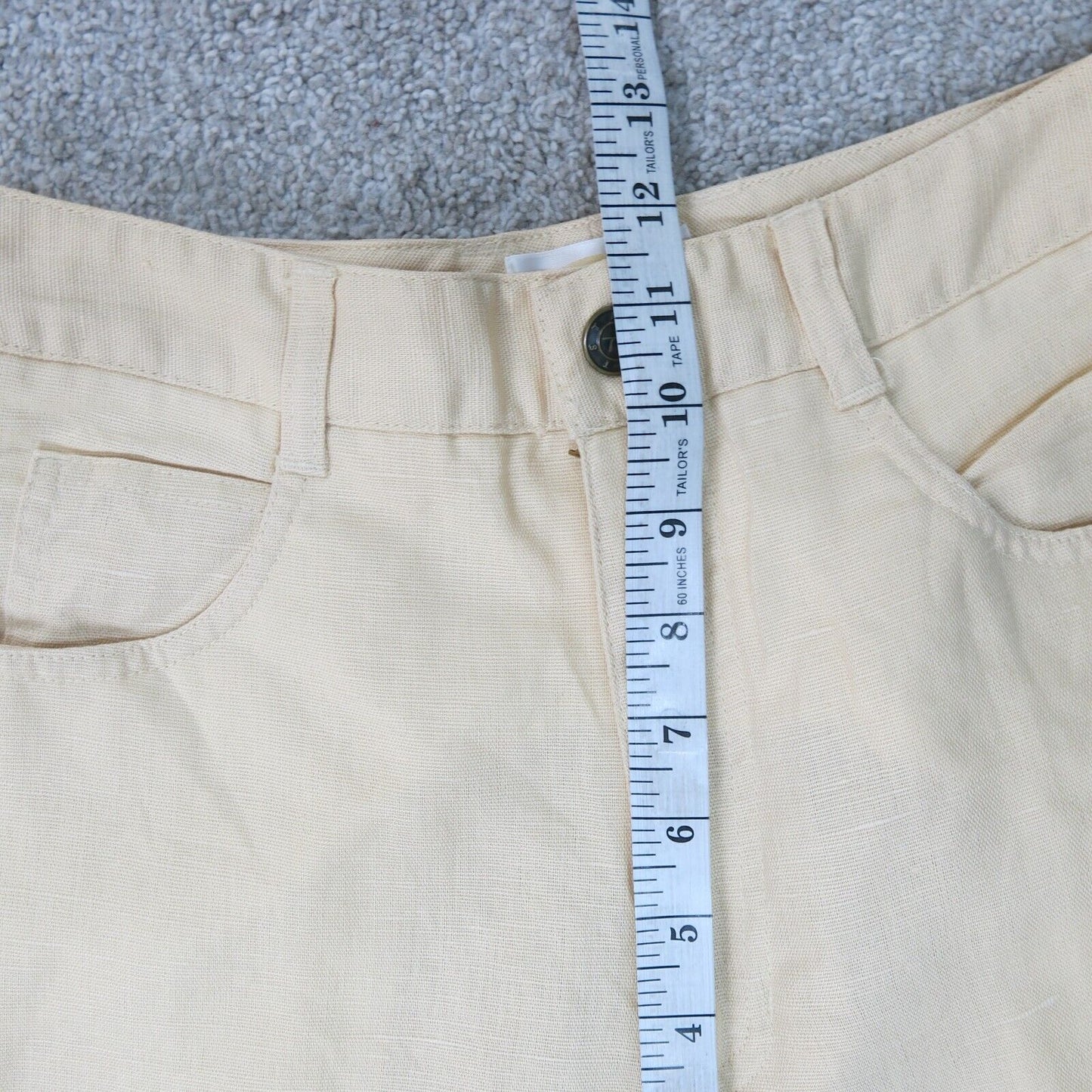 Talbots Womens Jeans Mid Rise Tapered Leg Stretch Flat Front Ivory Size 4