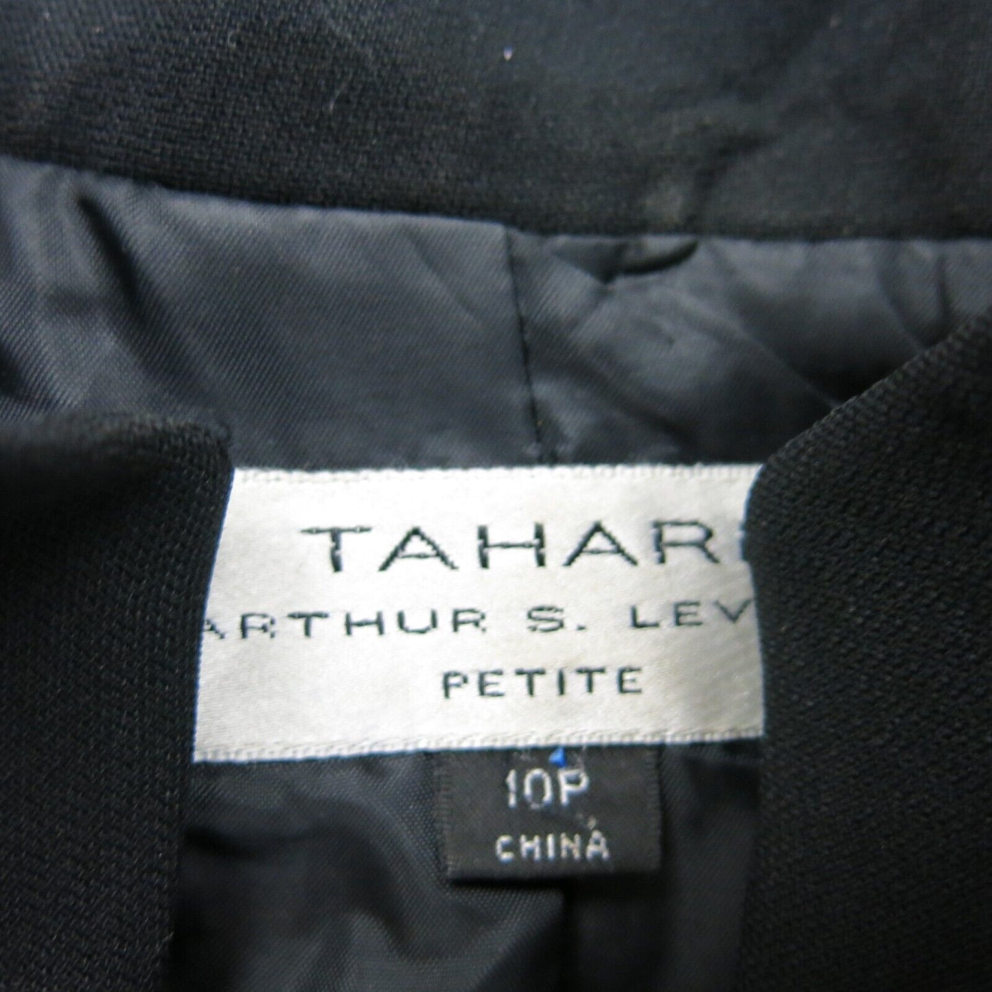 Tahari Womens Blazer Coat Jacket Open Front Long Sleeves Black Size 10 Petite
