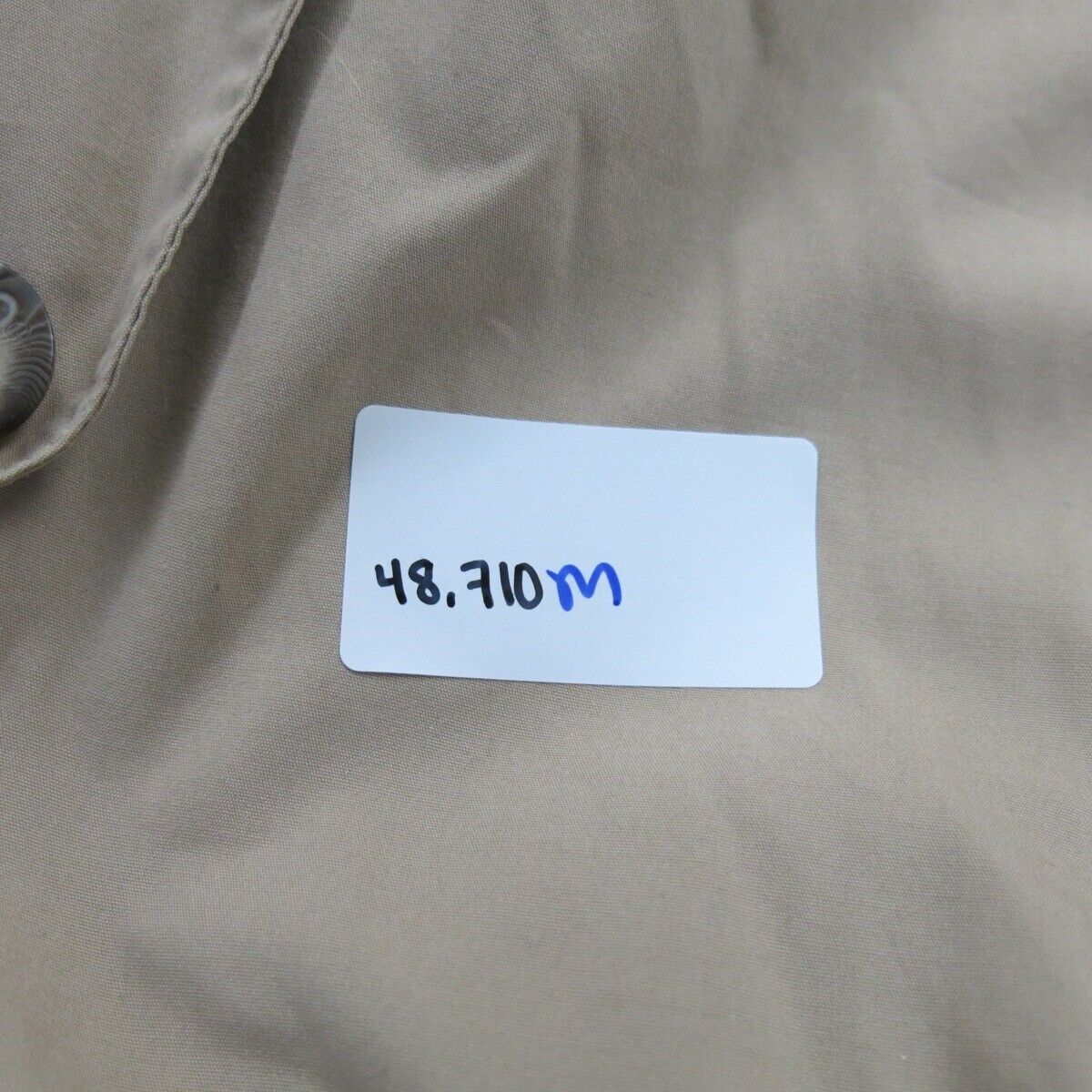 London Fog Mens Trench Coat Double Breasted 3/4 Sleeve Pockets Beige Size 14 Pet