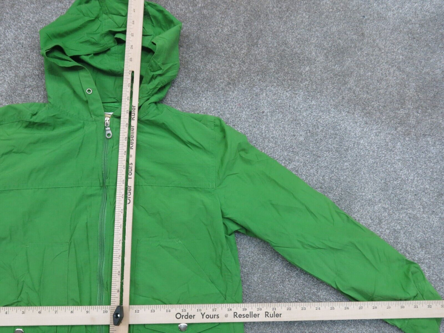 Talbots Womens Windbreaker Hooded Jacket Full Zip Long Sleeve Green Size Medium
