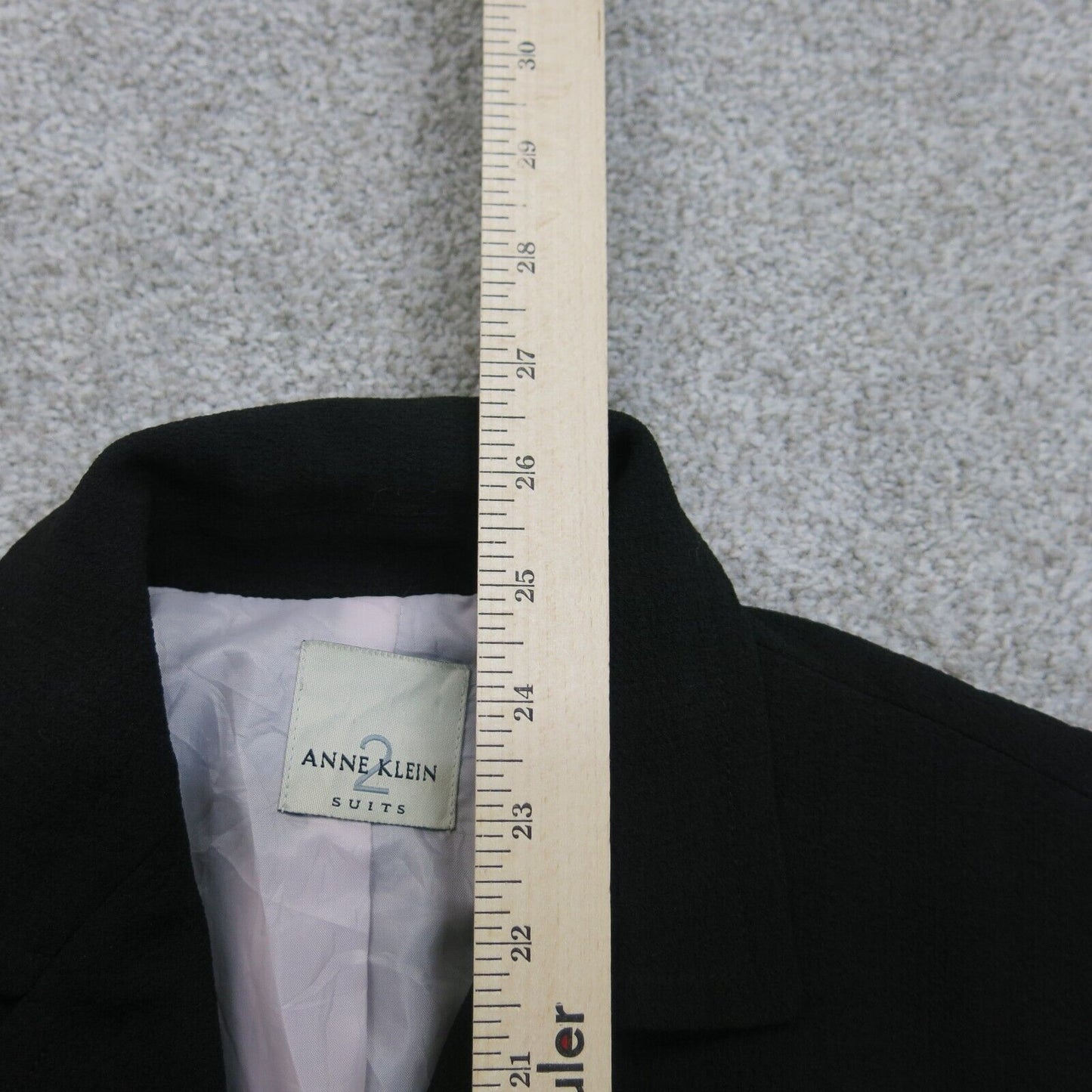 ANNE Klein Suits Womens Blazer Coat Single Breasted Long Sleeves Black Size 2