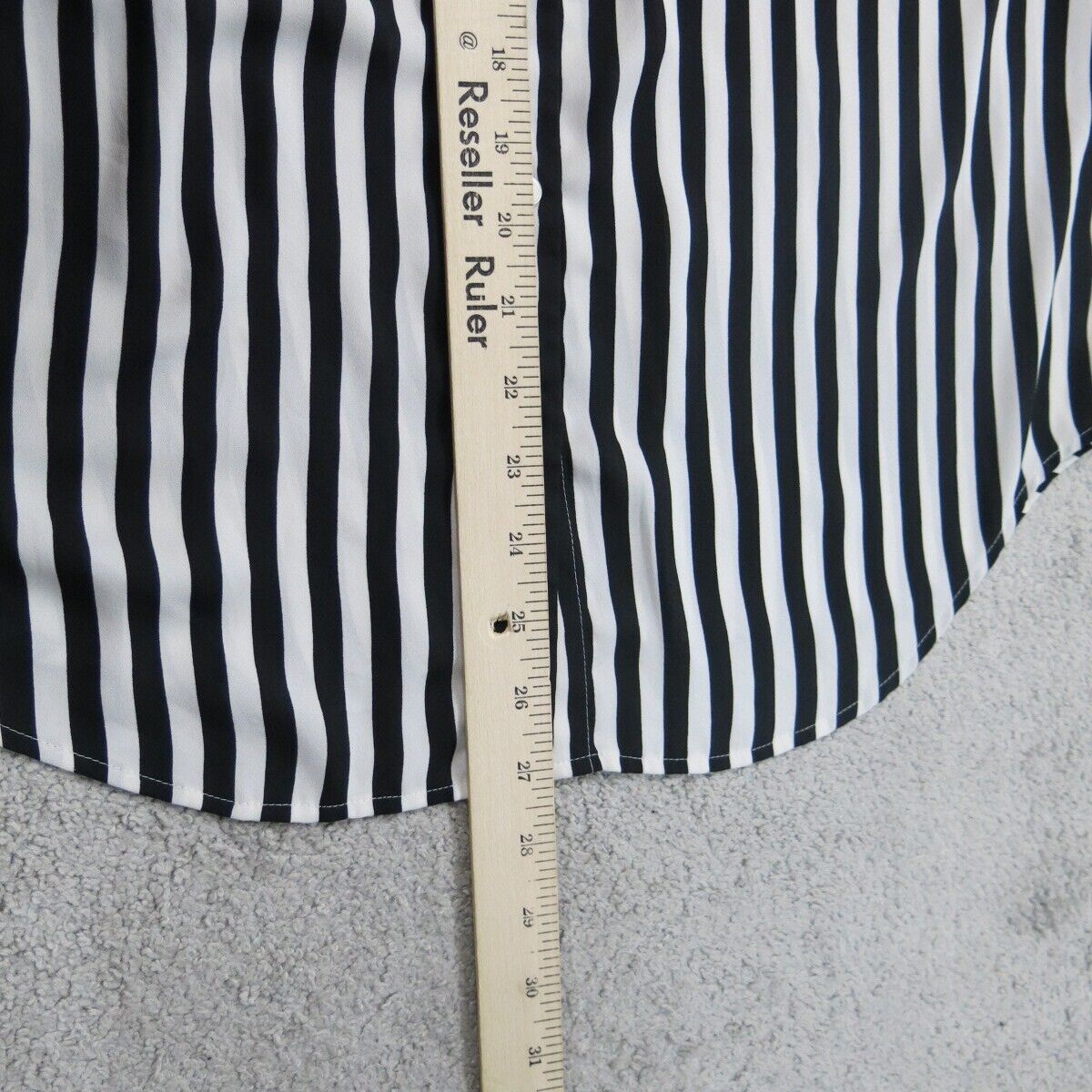 Loft Womens Button Up Shirt Top Striped Long Sleeve White Black Size Small