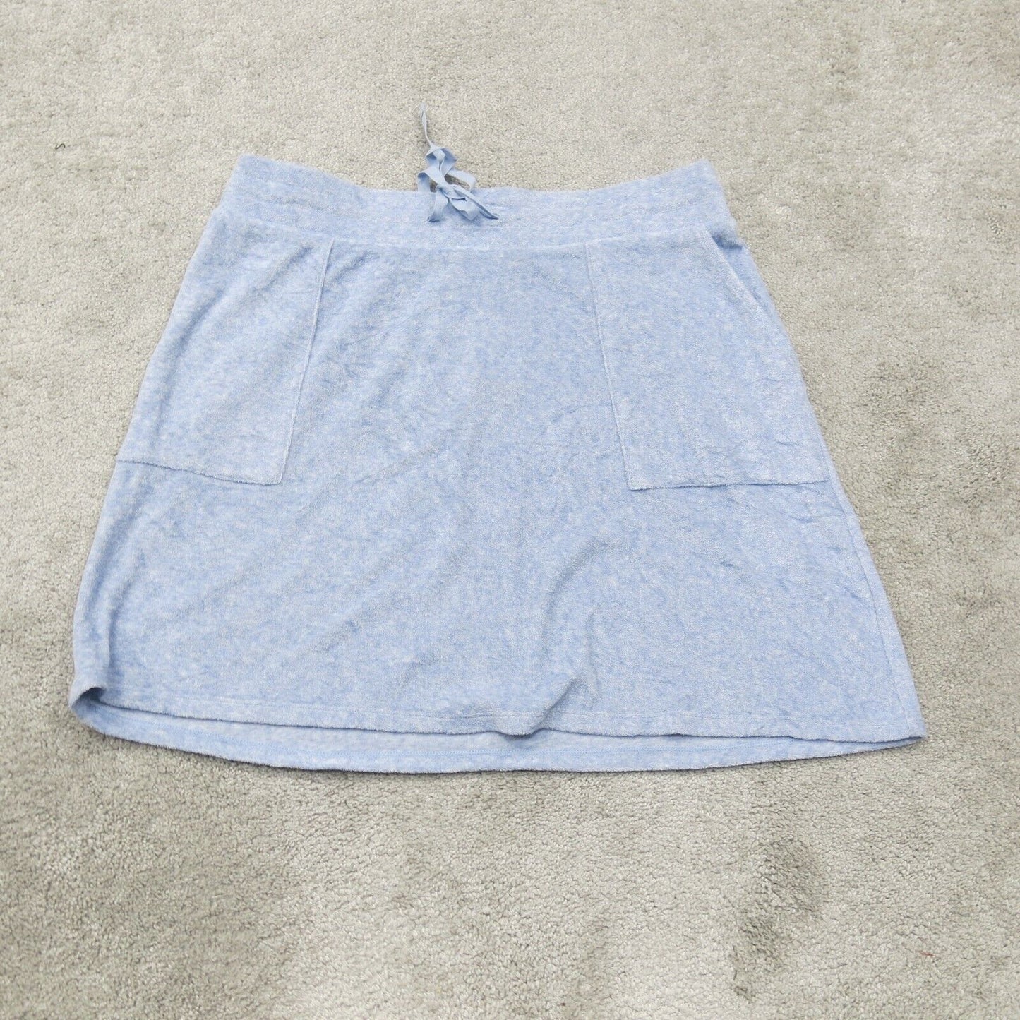 NWT Pure Jill Women Straight Pencil Skirt Drawstring Waist Pocket Heather Blue S