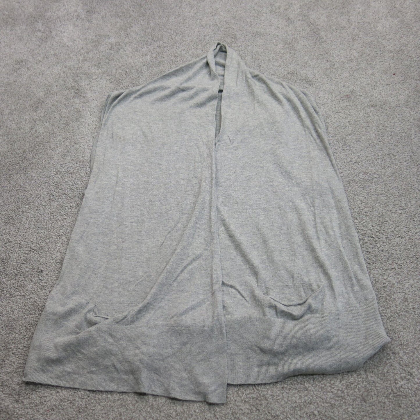 Banana Republic Womens Cardigan Sweater Open Front Pockets Sleeveless Gray Large