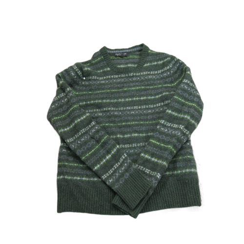 Banana Republic Womens Crew Neck Sweater Long Sleeve Striped Green Size Medium