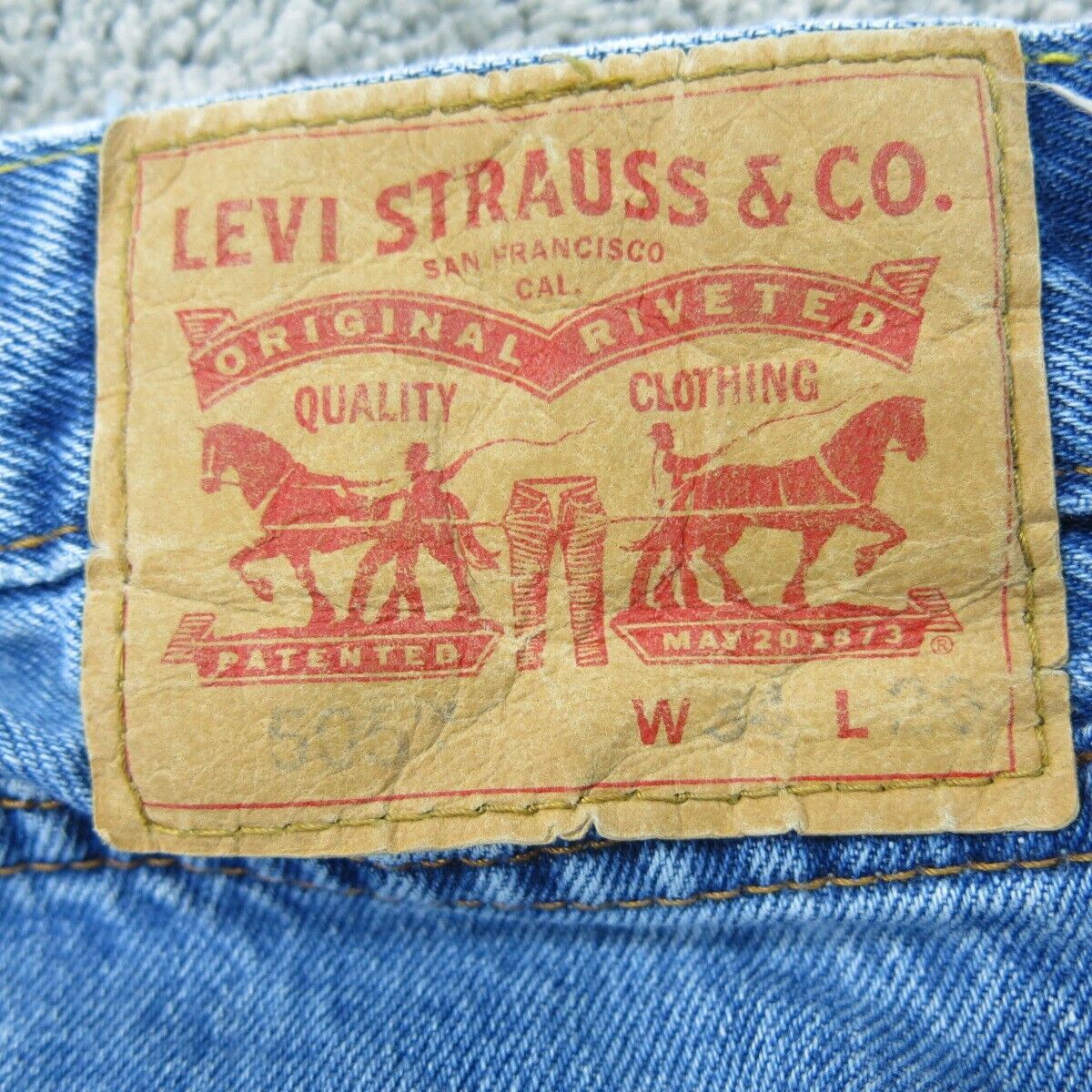 Levis Mens Jeans Straight Leg Denim Regular Fit Mid Rise Blue Size W34XL30