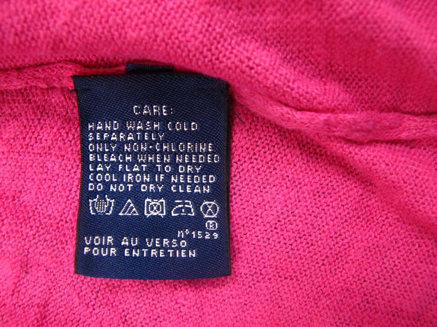 Lauren Ralph Lauren Womens Knitted Cardigan Sweater Long Sleeve Pink Size Medium
