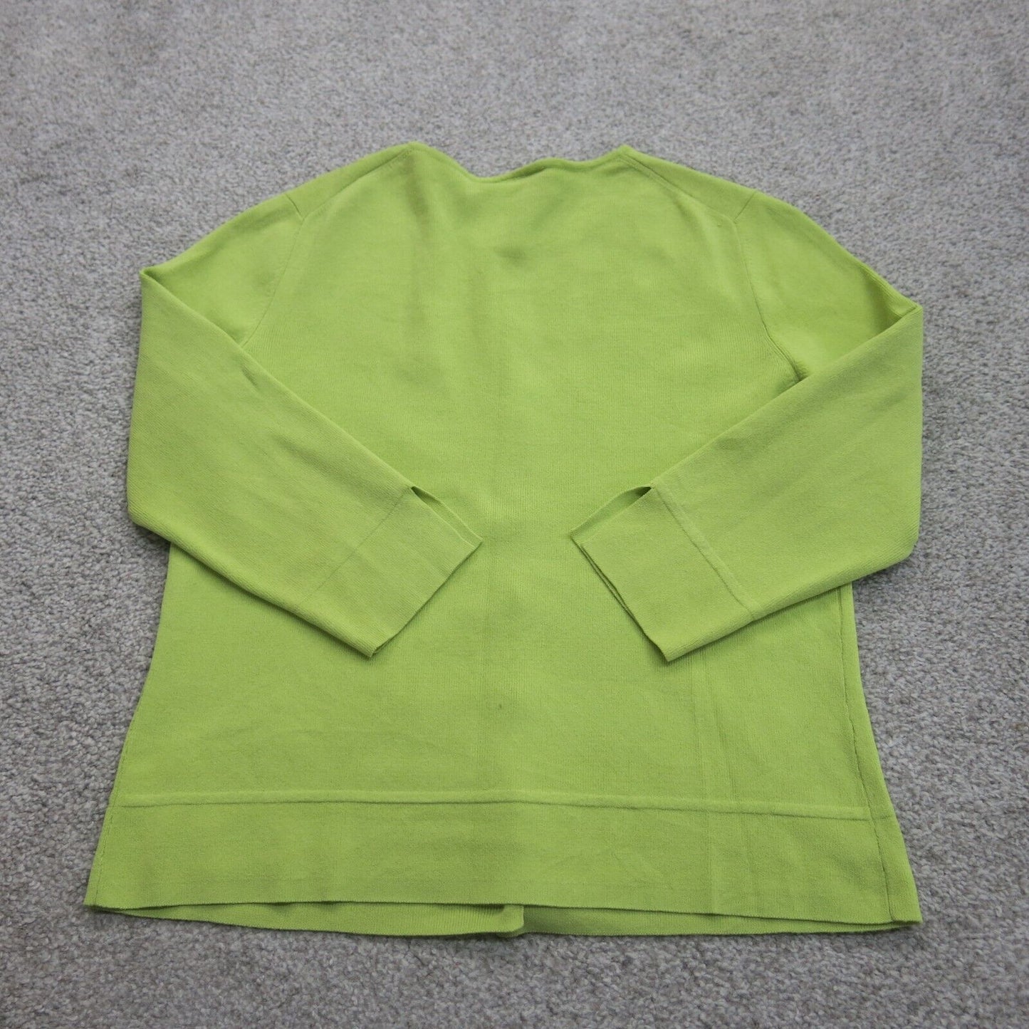 Talbots Womens Cardigan Sweater Long Sleeves Button Front Solid Green Size Small