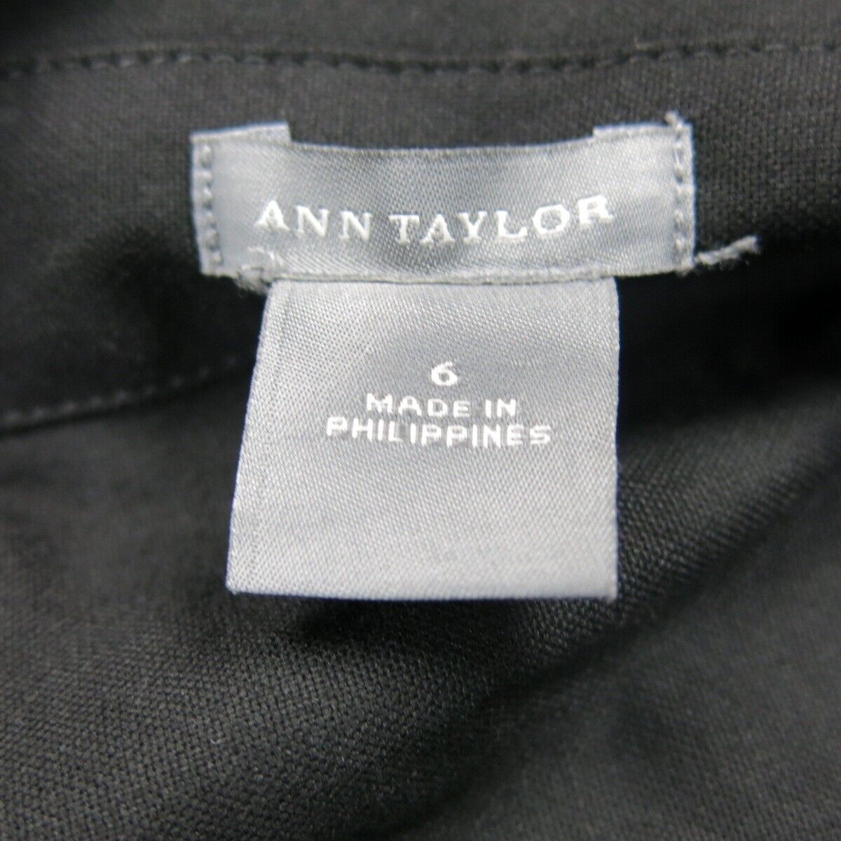 Ann Taylor Womens Trench Coat Front Button 3/4 Sleeve Belt Waist Black Size 6