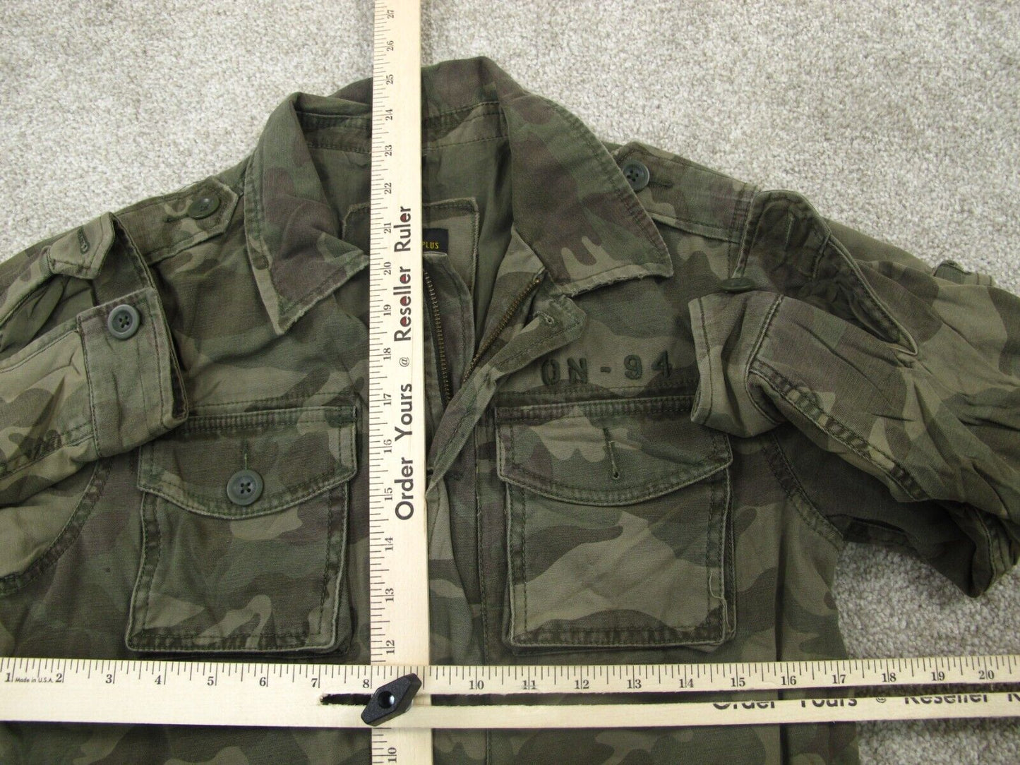 Old Navy Womens Camouflage Cargo Jacket Long Sleeves Full Zip Green Size Medium