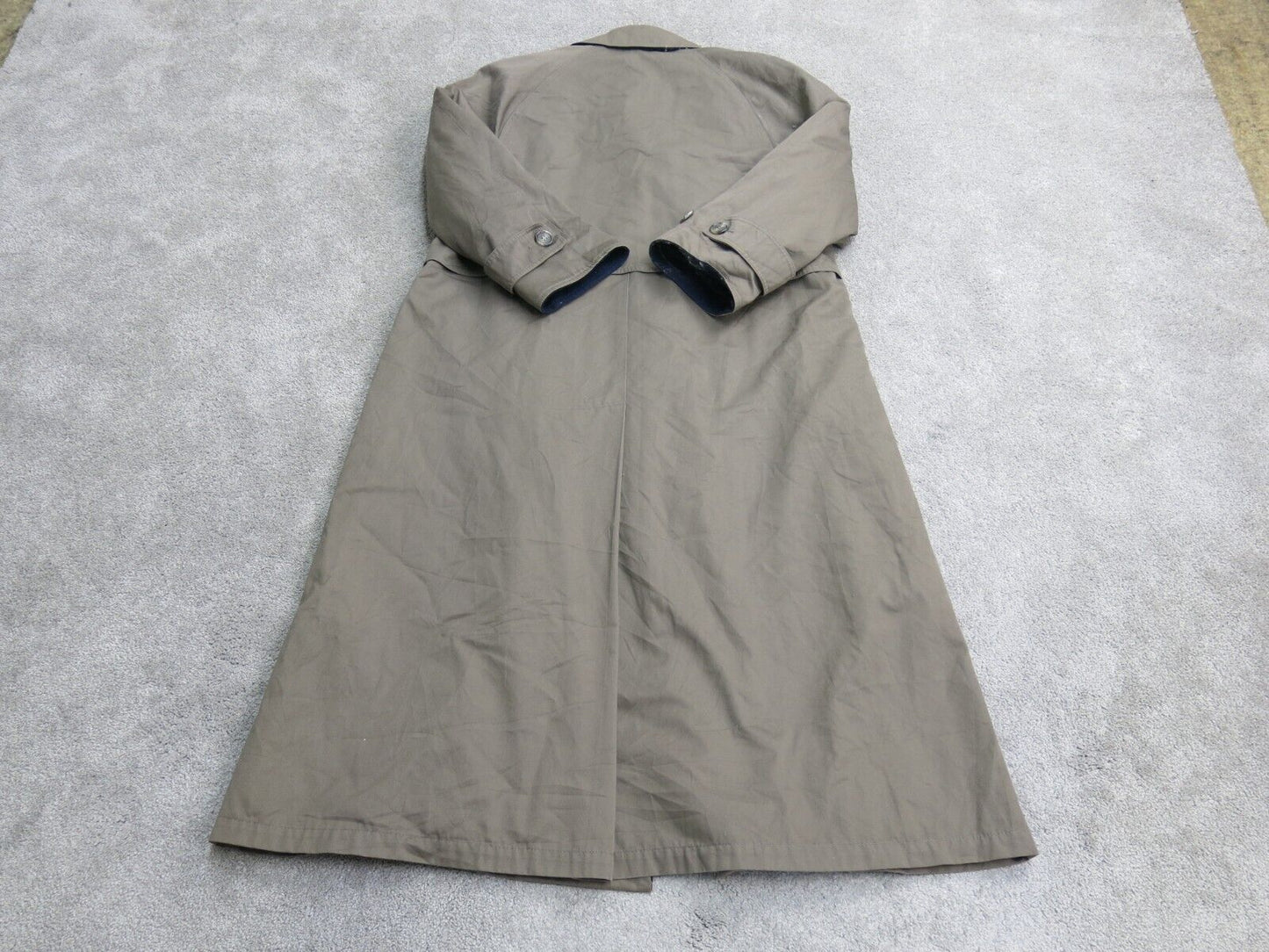 London Fog Mens Long Over Coat Open Front Long Sleeves Beige Size 10 Regular